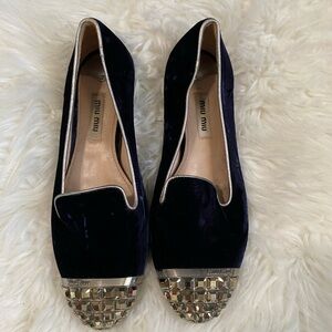 Miu Miu Blue Espadrilles with Sparkling Toe Cap